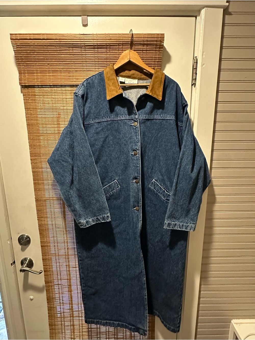 Vintage Croft & Barrow Heavy Denim Duster Chore Coat Jacket Women’s Large